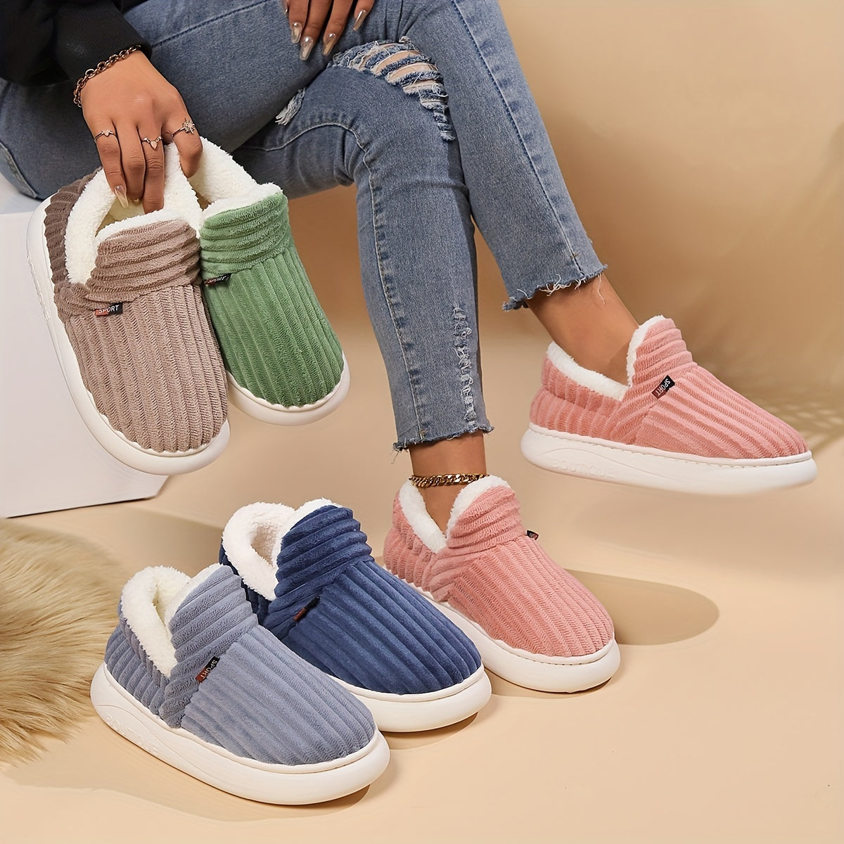 Damen Winter Hausschuhe FluffySteps™ – Bequeme und warme Pantoffeln für Zuhause
