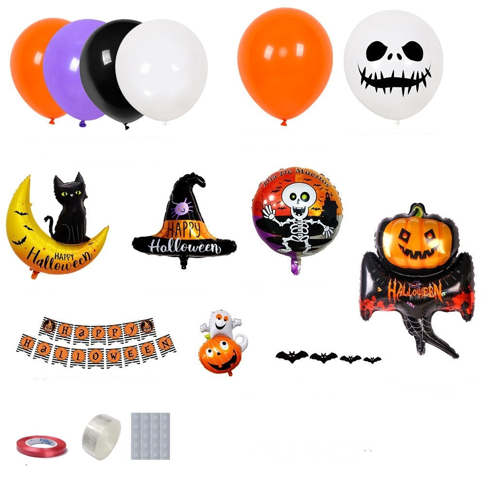 Halloween Ballon-Dekorationsset für Party & Raumdekoration – Spukige Deko für Halloween-Feste