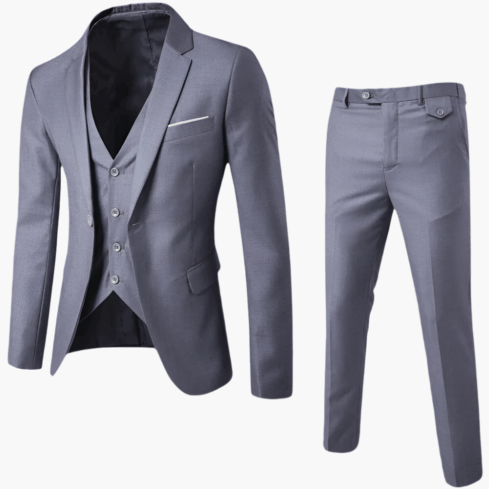Herren Anzug Dreiteilig Klassisch Business & Hochzeit – Eleganter Anzug mit Weste