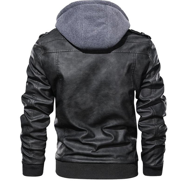 Herren Veganlederjacke mit abnehmbarer Kapuze – Urban Style & Vielseitigkeit