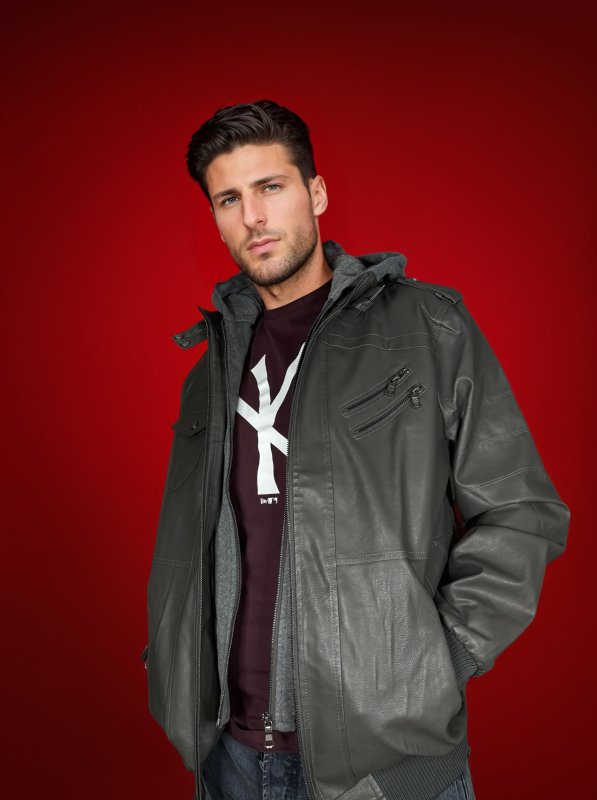 Herren Veganlederjacke mit abnehmbarer Kapuze – Urban Style & Vielseitigkeit