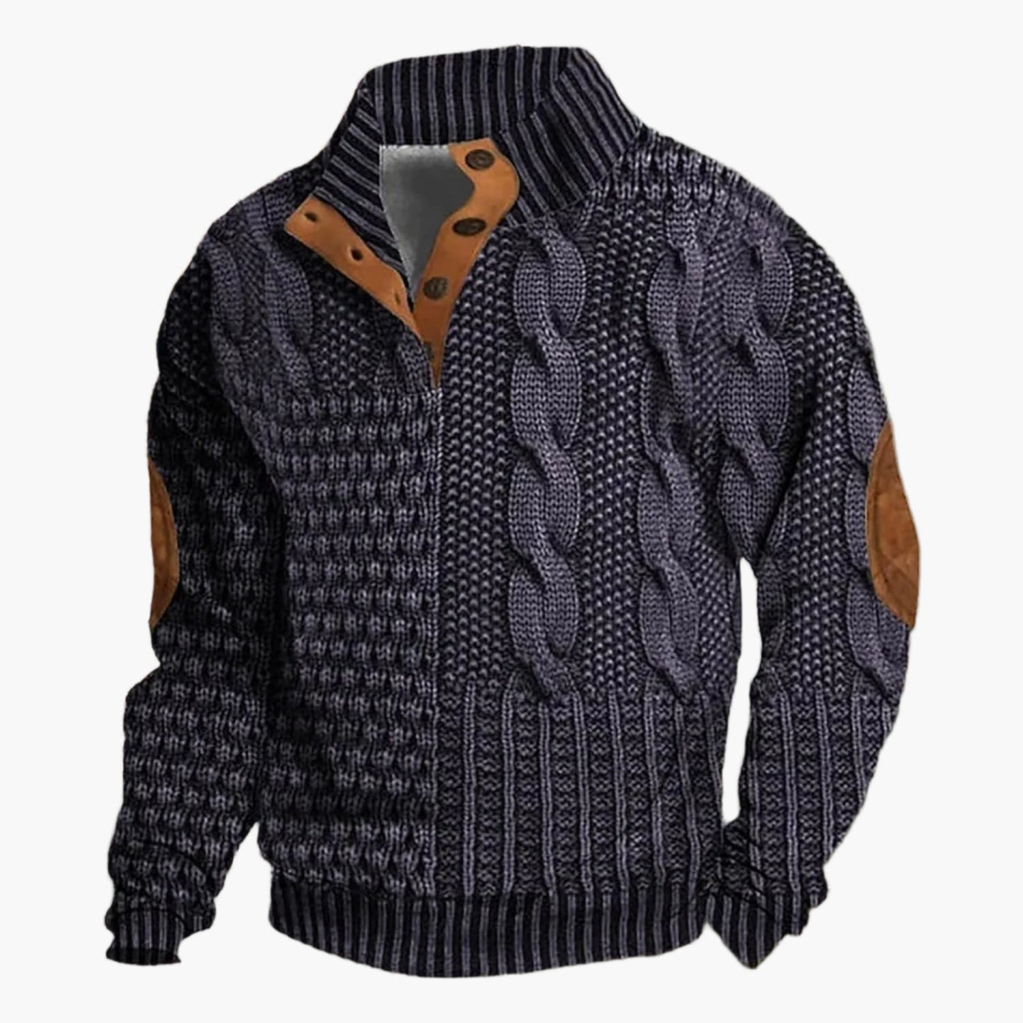 Herren Strickmuster Bomberjacke Retro Freizeit Stil – Perfekt für Herbst & Winter
