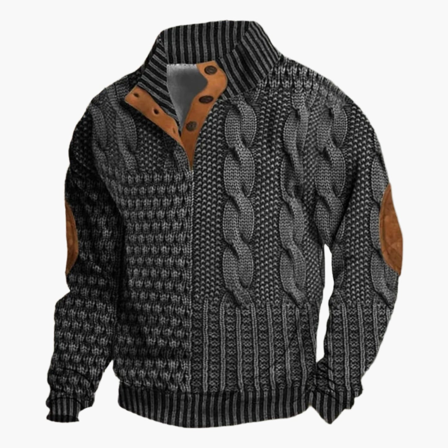 Herren Strickmuster Bomberjacke Retro Freizeit Stil – Perfekt für Herbst & Winter