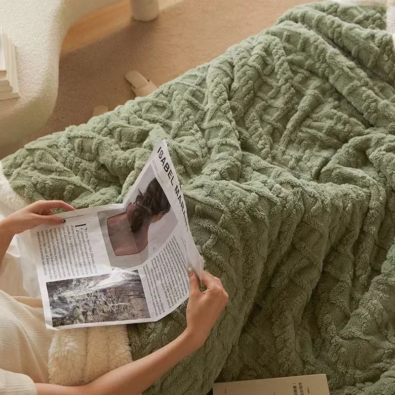 Kuschelige Winter Schlafdecke für Damen und Herren – Luxus Komfortdecke mit Lammwoll-Effekt, perfekt für Schlafzimmer & Sofa