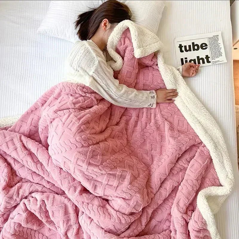 Kuschelige Winter Schlafdecke für Damen und Herren – Luxus Komfortdecke mit Lammwoll-Effekt, perfekt für Schlafzimmer & Sofa