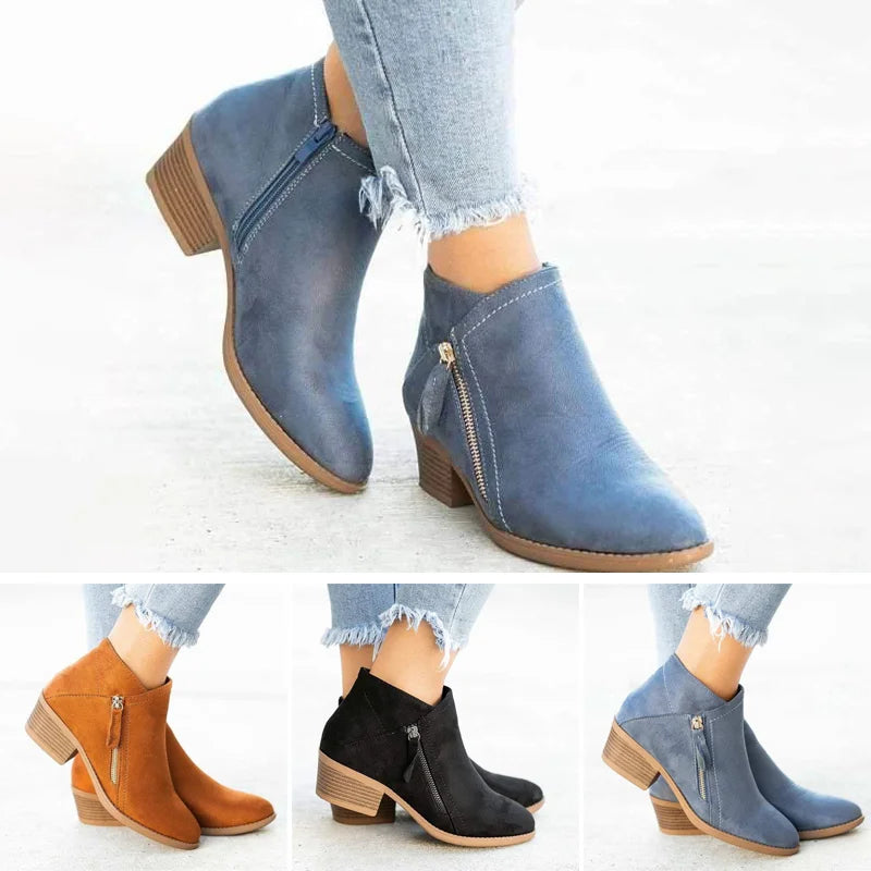 Damen Bequeme Orthopädische Stiefeletten – Vintage Stil für Alltag und Freizeit