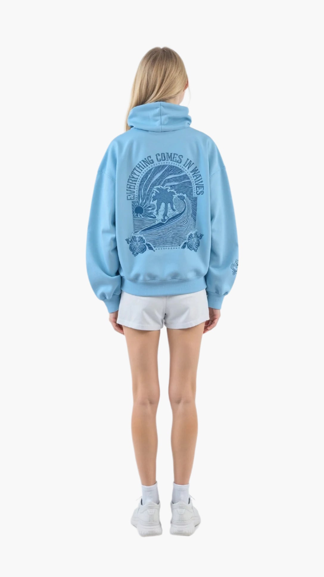 Damen Kapuzenpullover im Oversize-Look mit tropischer Stickerei – Freizeit & Streetwear Hoodie