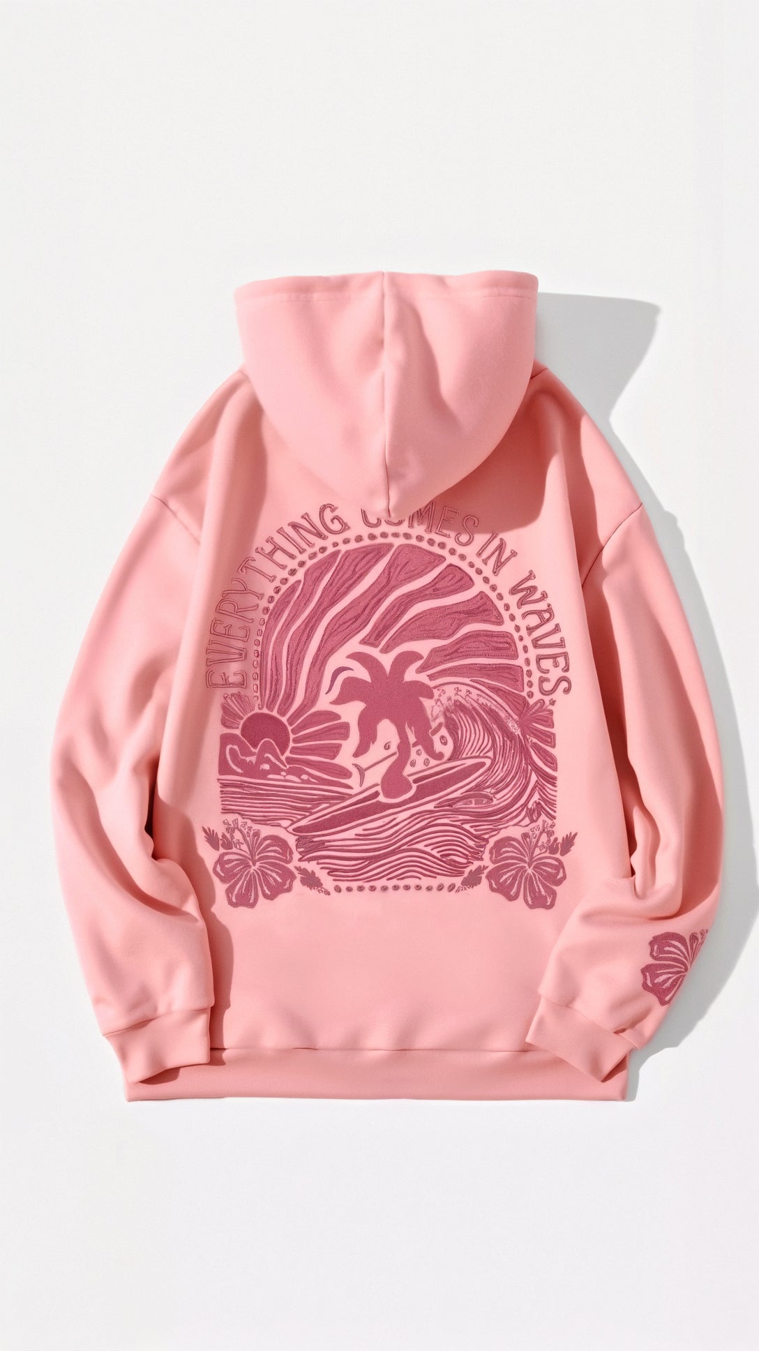 Damen Kapuzenpullover im Oversize-Look mit tropischer Stickerei – Freizeit & Streetwear Hoodie