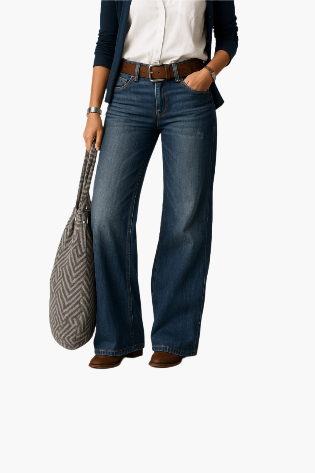 Damen Weite Jeans im Modernen Casual-Look – Perfekt für Alltag & Büro