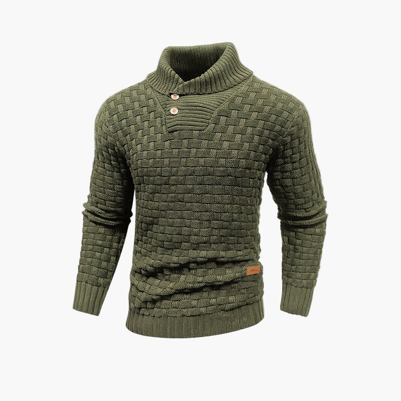 Herren Strickpullover mit Knopfleiste und Stehkragen – Winterlicher Casual-Style für Büro und Freizeit
