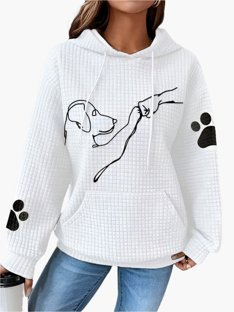 Damen Kapuzenpullover mit Hundemotiv – Kuscheliger Hoodie für Hundeliebhaber, Freizeit & Alltag