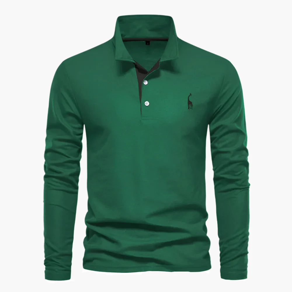 Herren Langarm Polo – Klassisches Poloshirt mit Stickerei für stilvolle Alltags- und Business-Looks