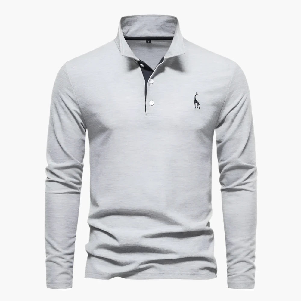 Herren Langarm Polo – Klassisches Poloshirt mit Stickerei für stilvolle Alltags- und Business-Looks
