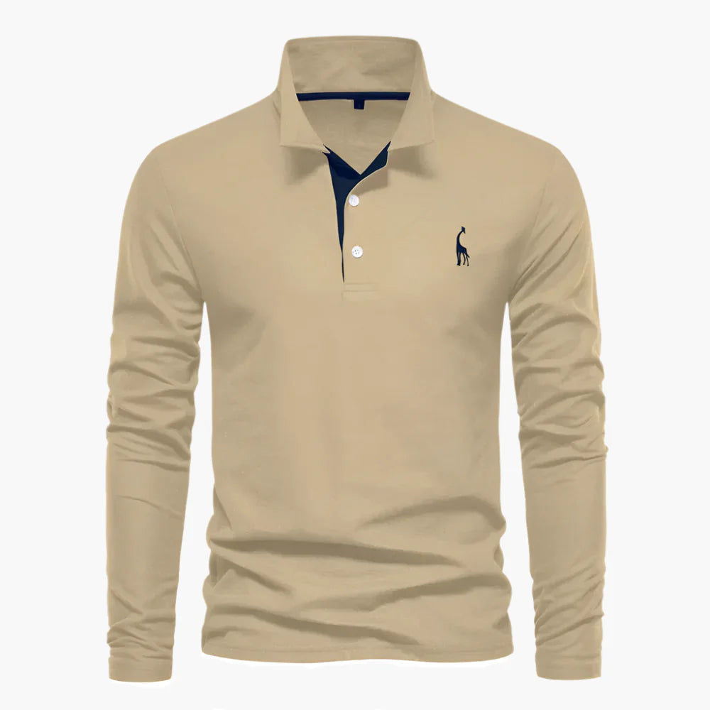 Herren Langarm Polo – Klassisches Poloshirt mit Stickerei für stilvolle Alltags- und Business-Looks