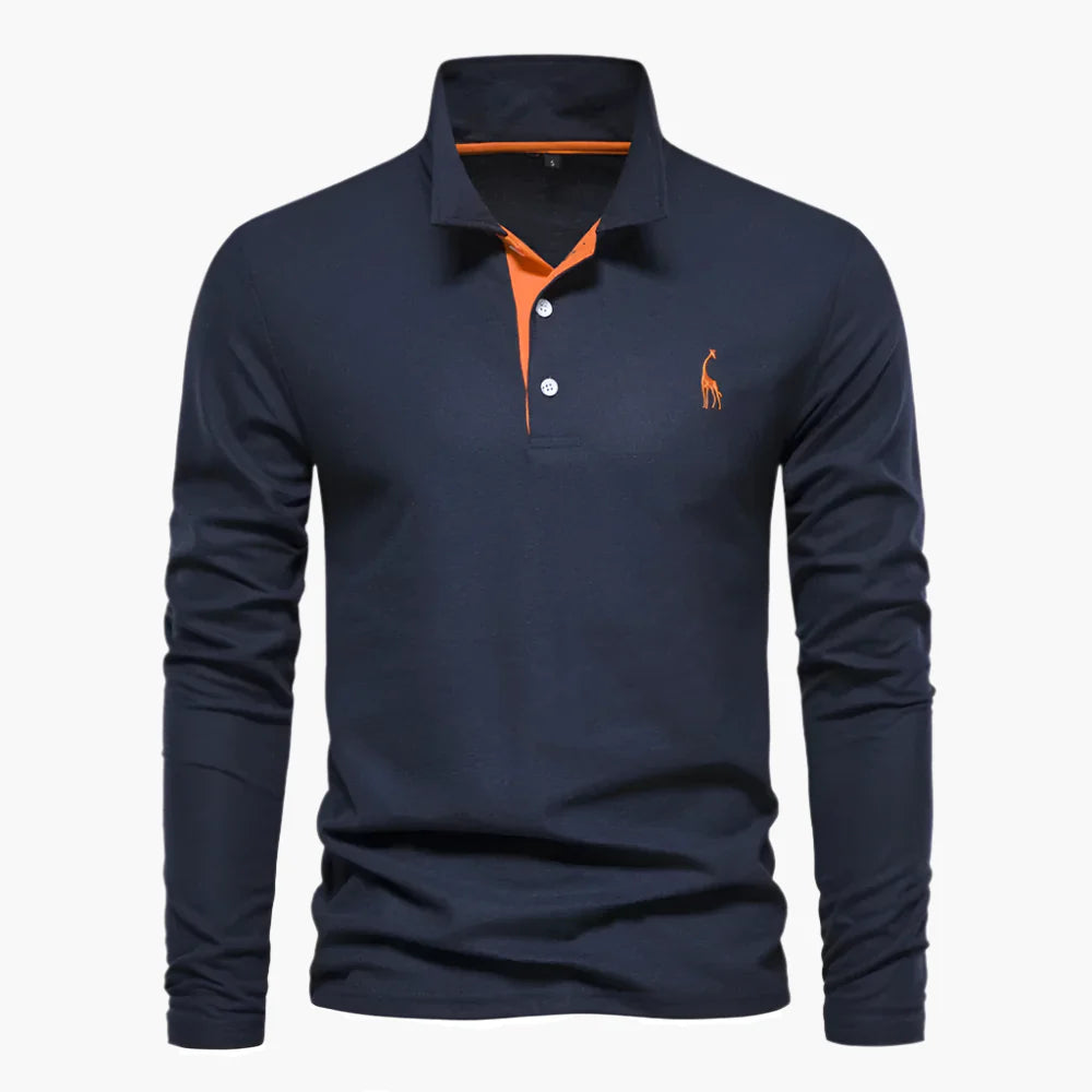 Herren Langarm Polo – Klassisches Poloshirt mit Stickerei für stilvolle Alltags- und Business-Looks