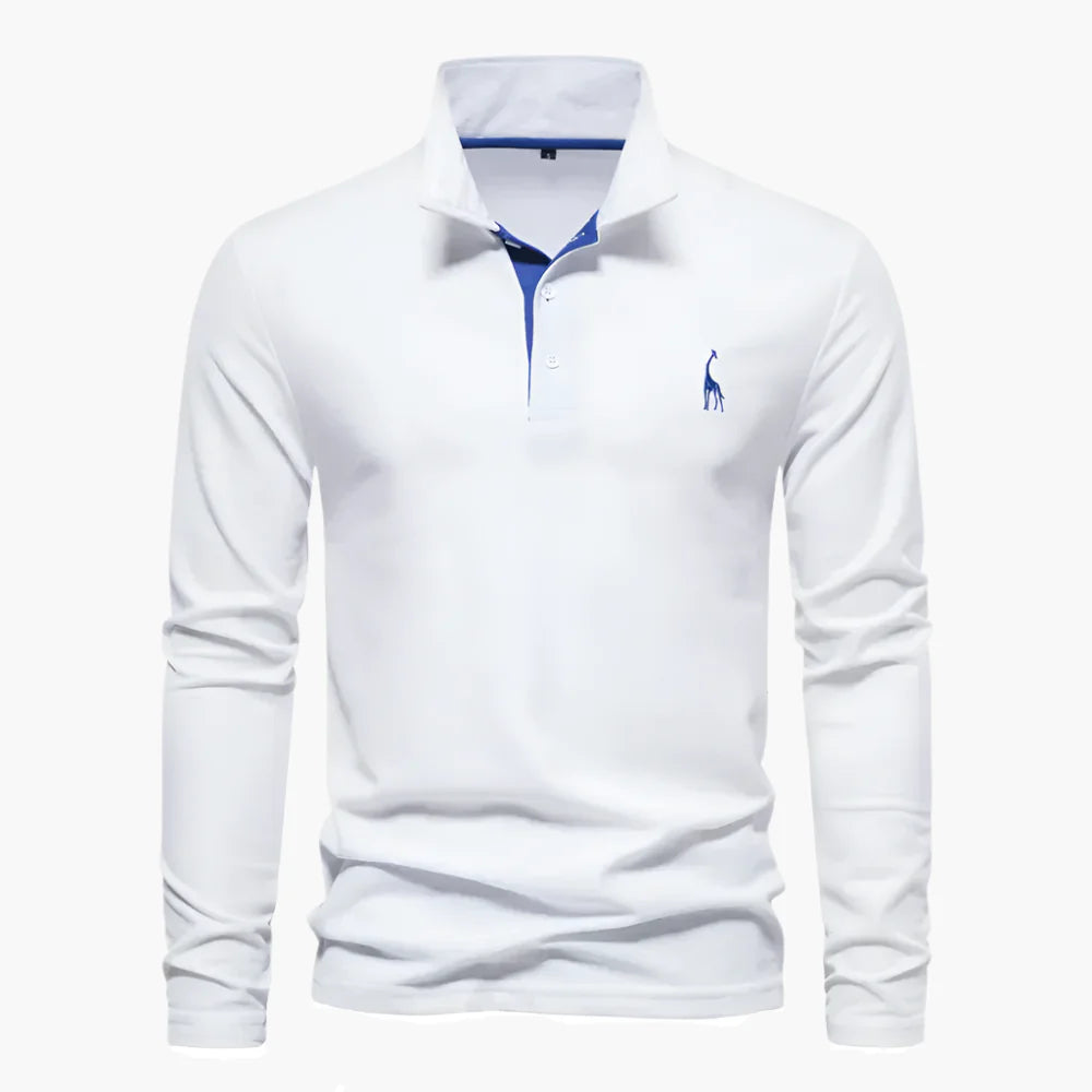 Herren Langarm Polo – Klassisches Poloshirt mit Stickerei für stilvolle Alltags- und Business-Looks