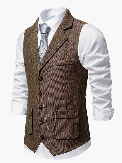Herren Weste im Retro-Business-Stil – Elegantes Sakko-Design für Büro & festliche Anlässe