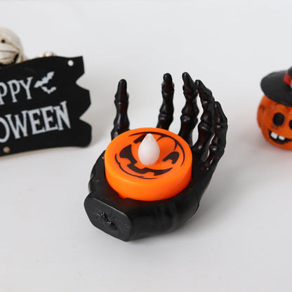Halloween Deko LED Skelett-Hand Kerzenhalter – Spukhafte Partybeleuchtung