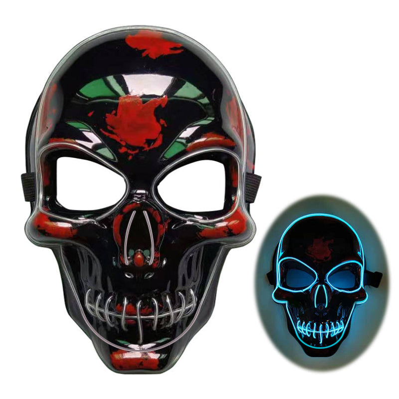Halloween LED Leuchtende Totenkopfmaske für Erwachsene – Perfekte Grusel-Kostümmaske für Party & Deko