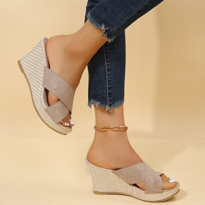 Patricia – Damen Plateau-Sandalen mit Hanfseil
