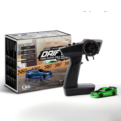 1:76 RC Drift Car C64 – Ferngesteuertes Drift-Auto für Jungen, Mädchen und Erwachsene, Turbo Racing Tisch-Rennen