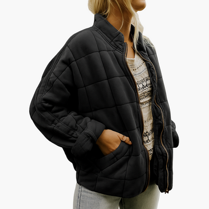 Damen Steppjacke im angesagten Oversize-Look für Herbst und Winter – Modische Freizeitjacke