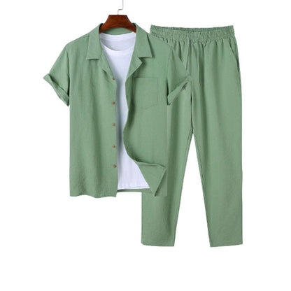 Chris – Digitales Baumwoll- und Leinenhemd Outfit