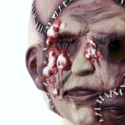 Halloween Drei-Seiten-Frankenstein Gesichtsmaske für Erwachsene – Gruselige Kostümmaske für Horror-Partys