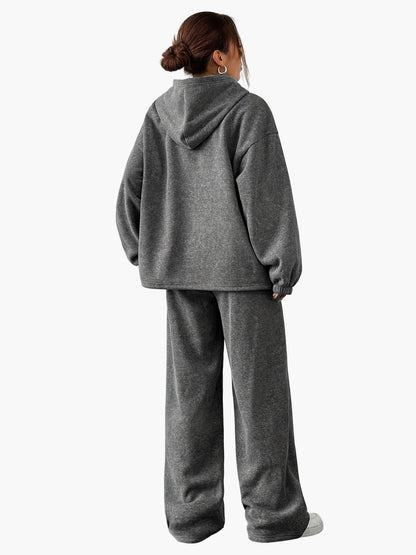 Damen Lounge Set mit Kapuzenpullover und weiter Hose – Bequemer Freizeit- und Homewear-Look