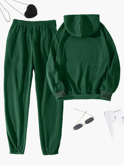 Damen Freizeit-Sweatshirt Set mit Kapuze und Jogginghose – Bequemer Zweiteiler für Alltag & Sport