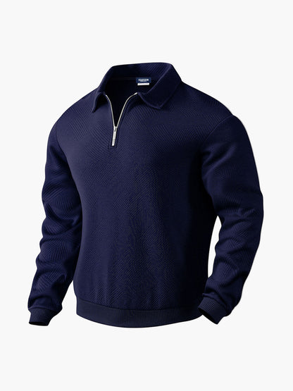Herren Halbzip-Pullover mit dezentem Muster – Modern & Vielseitig für Alltag und Büro