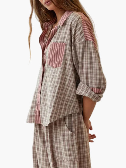 Damen Pyjama Set Zweiteilig – Lockerer Stil für gemütliche Nächte und entspanntes Loungen