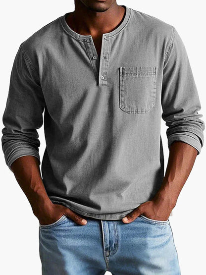 Herren Langarmshirt im Vintage-Stil – Klassisches Freizeithemd für Alltag und Büro