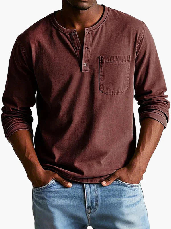 Herren Langarmshirt im Vintage-Stil – Klassisches Freizeithemd für Alltag und Büro