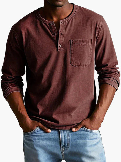 Herren Langarmshirt im Vintage-Stil – Klassisches Freizeithemd für Alltag und Büro