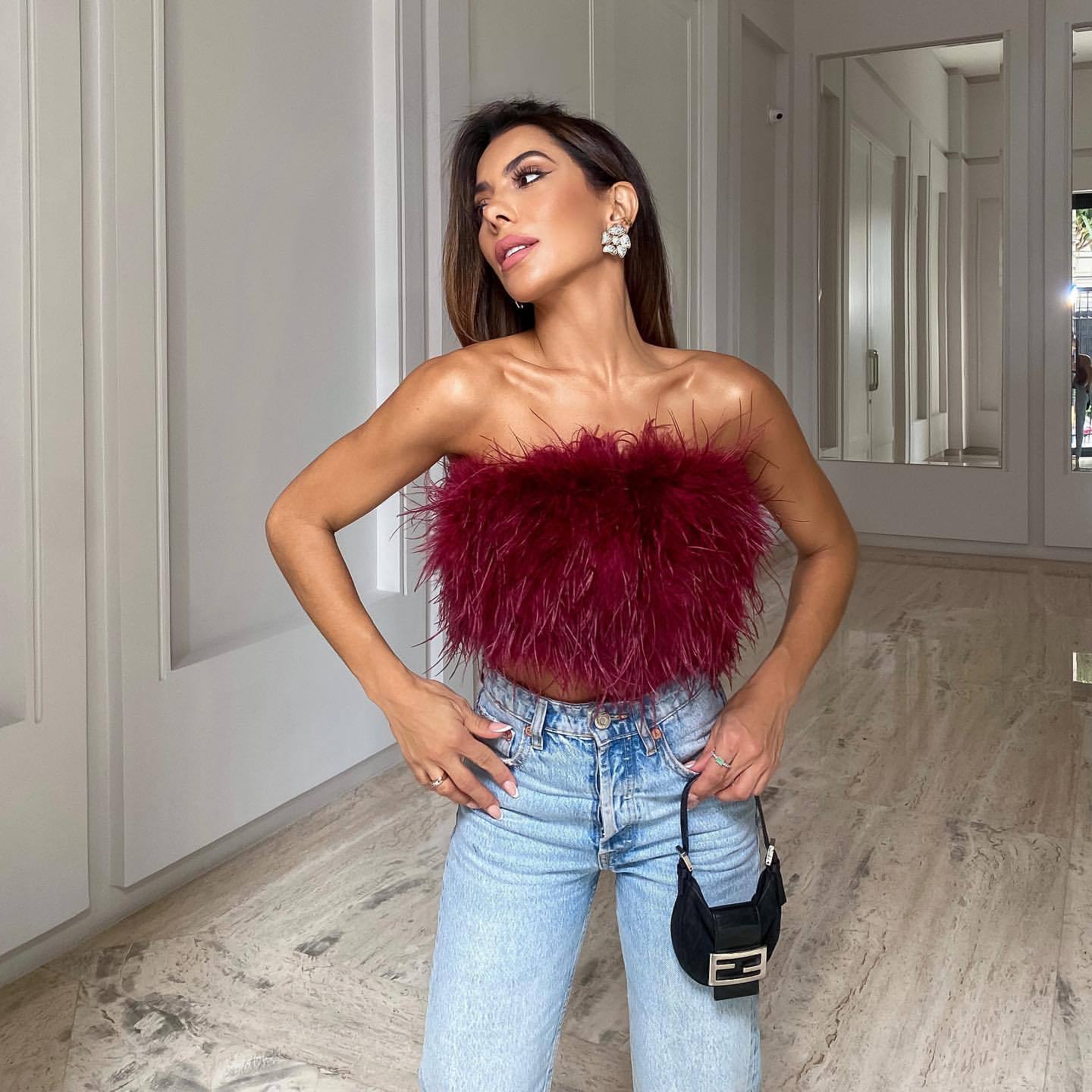 Barbara – Flauschiges Bustier-Top für Damen