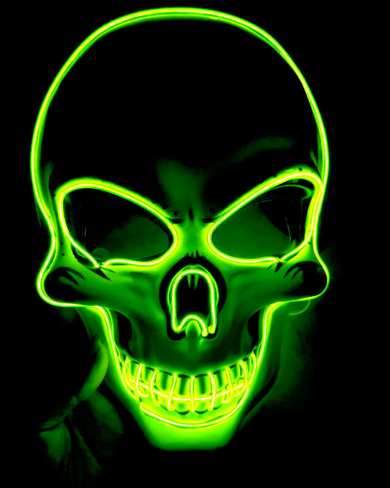 Halloween LED Leuchtende Totenkopfmaske für Erwachsene – Perfekte Grusel-Kostümmaske für Party & Deko
