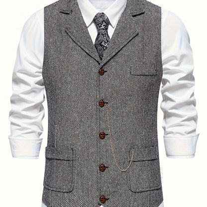 Herren Weste im Retro-Business-Stil – Elegantes Sakko-Design für Büro & festliche Anlässe