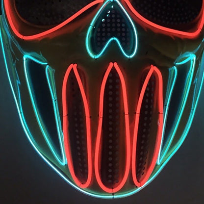Halloween LED Leuchtmaske für Erwachsene – Gruselige Skull-Maske für Kostüm & Party
