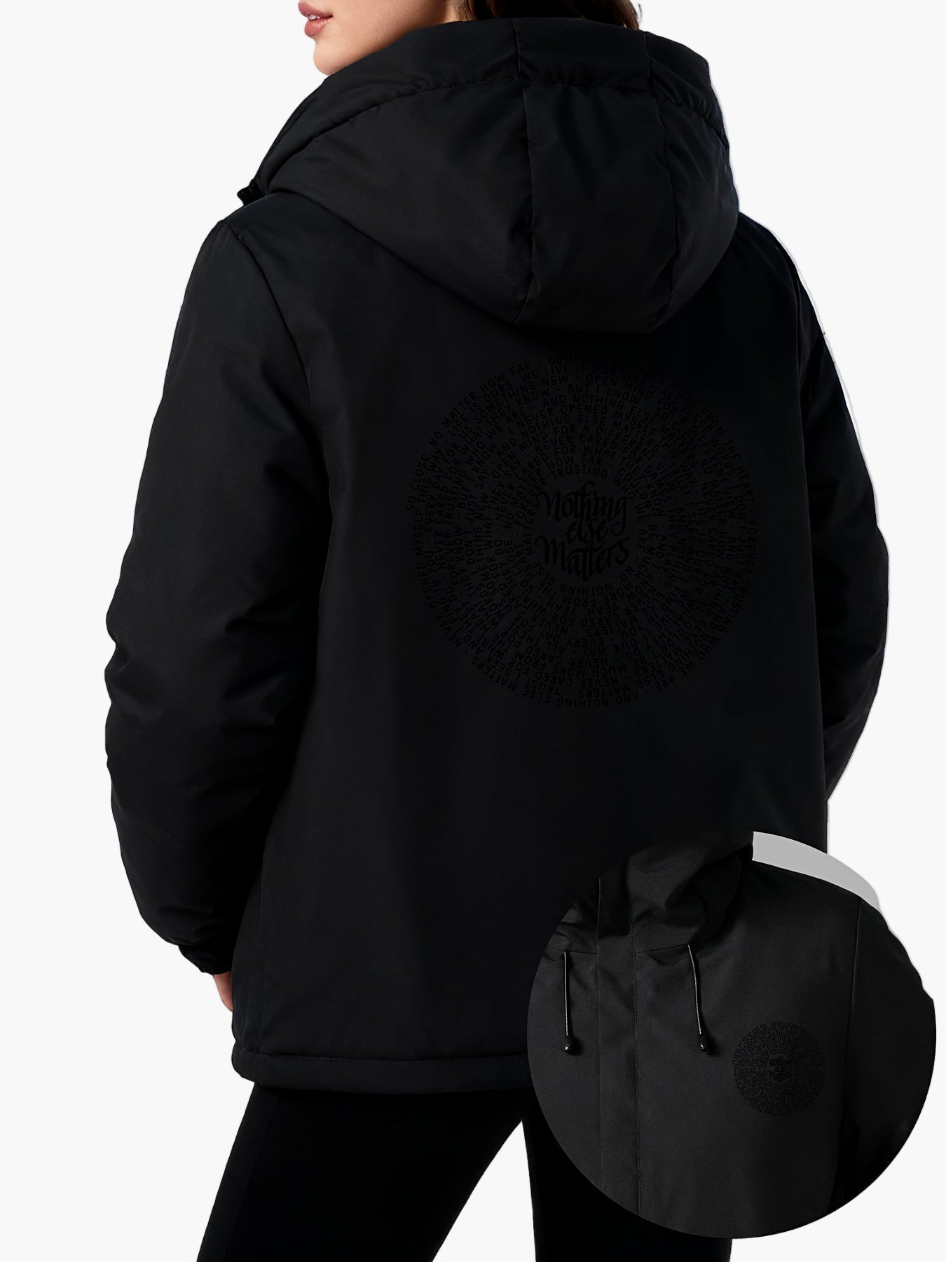 Damen Freizeit Winterjacke mit Kapuze und geometrischem Print – Stilvolle Alltagsjacke für kalte Tage