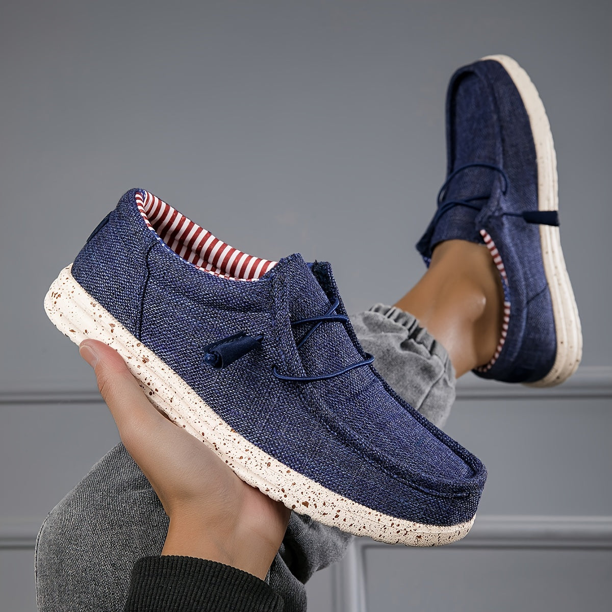 Herren Slip-On Loafer für Freizeit und Alltag – Komfortabler Canvas Slipper