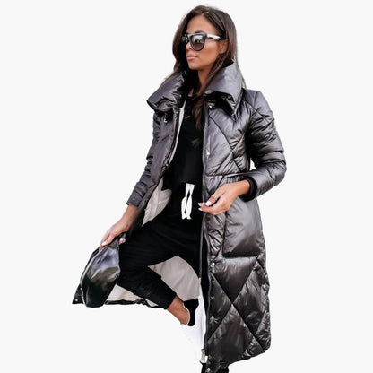 Damen Winter Steppmantel – Eleganter Langer Parka für Alltag & Outdoor