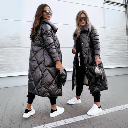 Damen Winter Steppmantel – Eleganter Langer Parka für Alltag & Outdoor