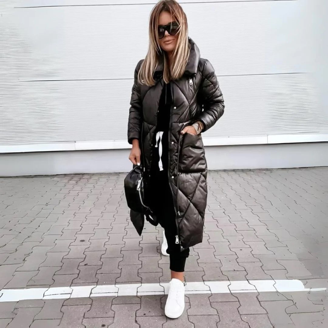Damen Winter Steppmantel – Eleganter Langer Parka für Alltag & Outdoor