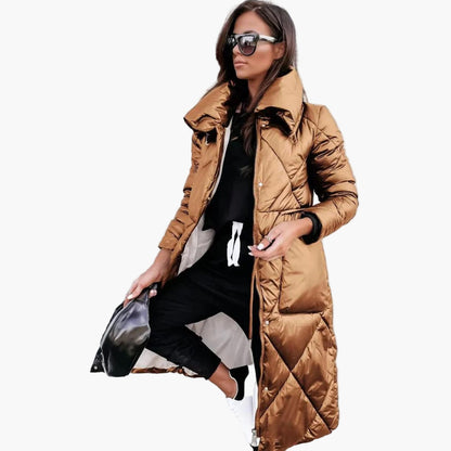 Damen Winter Steppmantel – Eleganter Langer Parka für Alltag & Outdoor