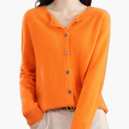 Damen Strickjacke im klassischen Stil – Eleganter Cardigan für Alltag und Büro
