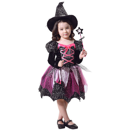 Halloween Kinder Hexenkostüm Set für Mädchen – Perfektes Outfit für Halloween-Partys & Trick-or-Treat