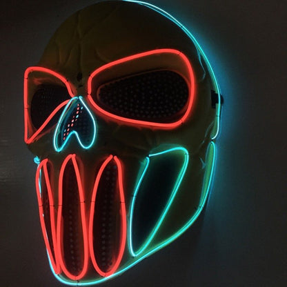 Halloween LED Leuchtmaske für Erwachsene – Gruselige Skull-Maske für Kostüm & Party