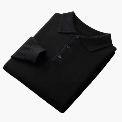 Herren Premium Veganwollpolo Langarm – Klassischer Alltags- & Business-Stil