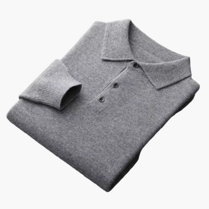 Herren Premium Veganwollpolo Langarm – Klassischer Alltags- & Business-Stil
